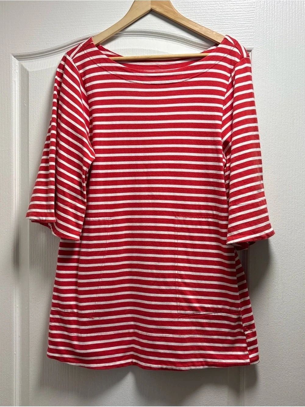 Free People free-est X Red and White Striped Boho Nautical Mini Dress Pockets